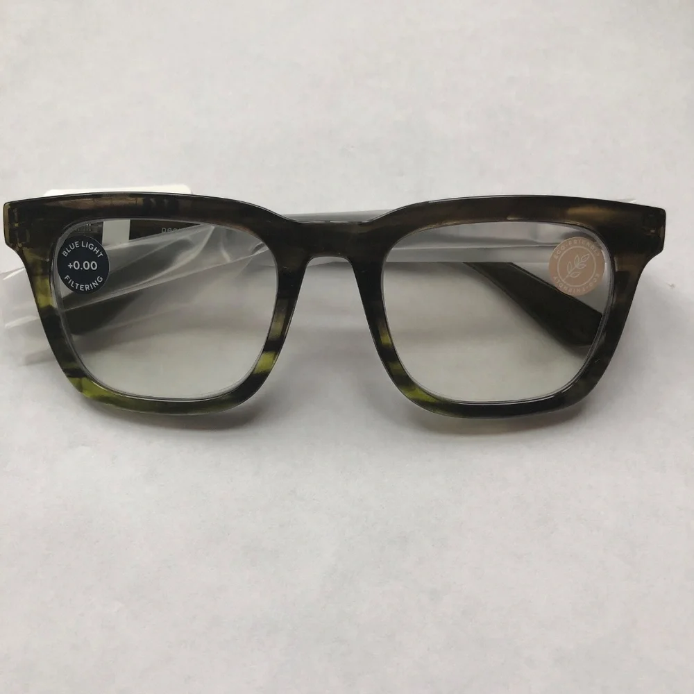 NEW Anthropologie Peepers Green Ombre Blue‎ Light Filtering Glasses No Strength